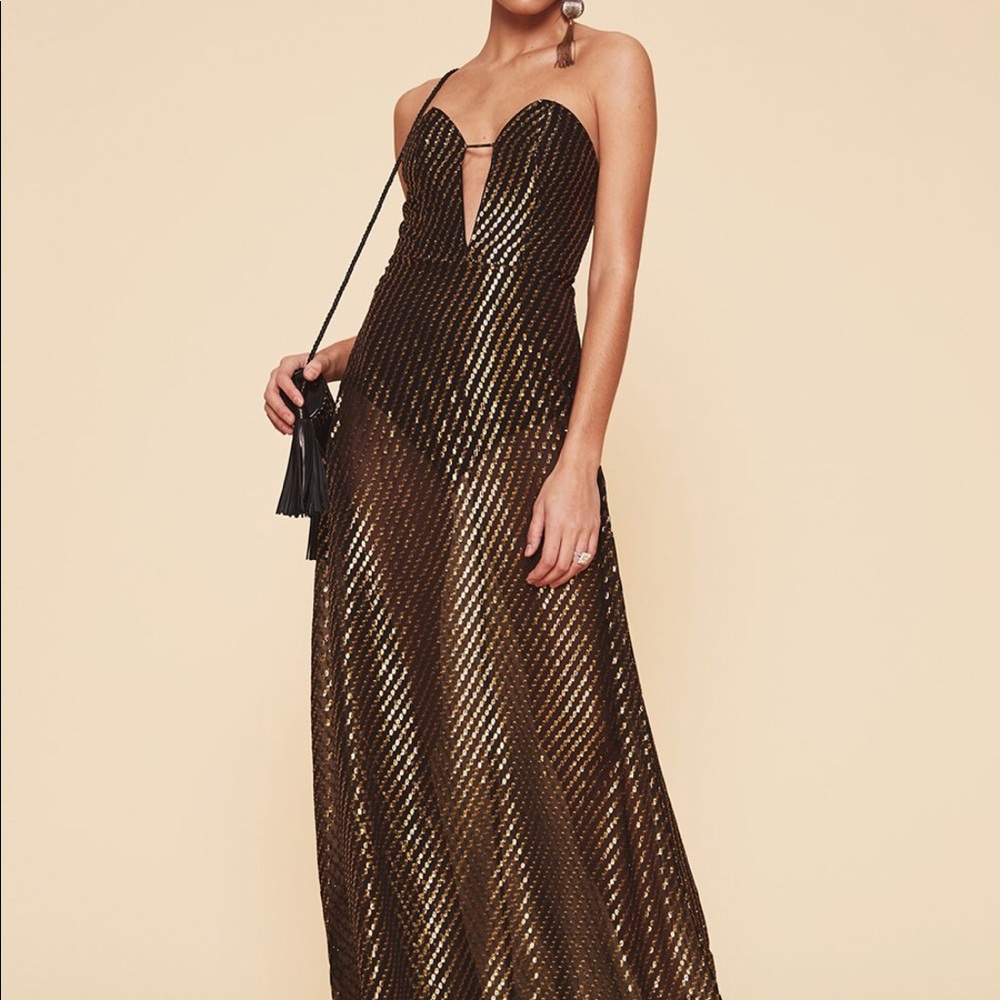 THE coolest LPA Gold Dot V-front Dress!